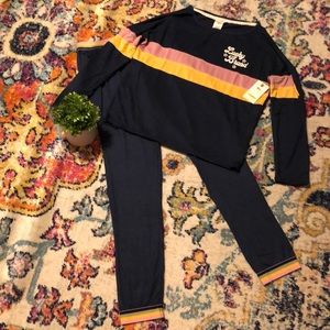 Lucky Brand Navy Retro Pullover Set NWT